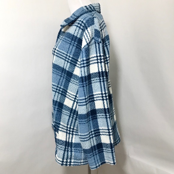 Venezia Jeans Blue Plaid Zip Up Jacket Sz 14-16 - Picture 5 of 6